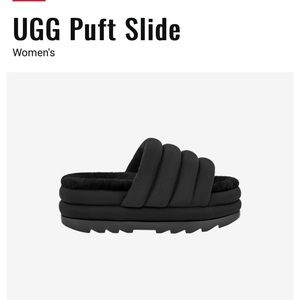 Ugg platform slides black puft NIB 9